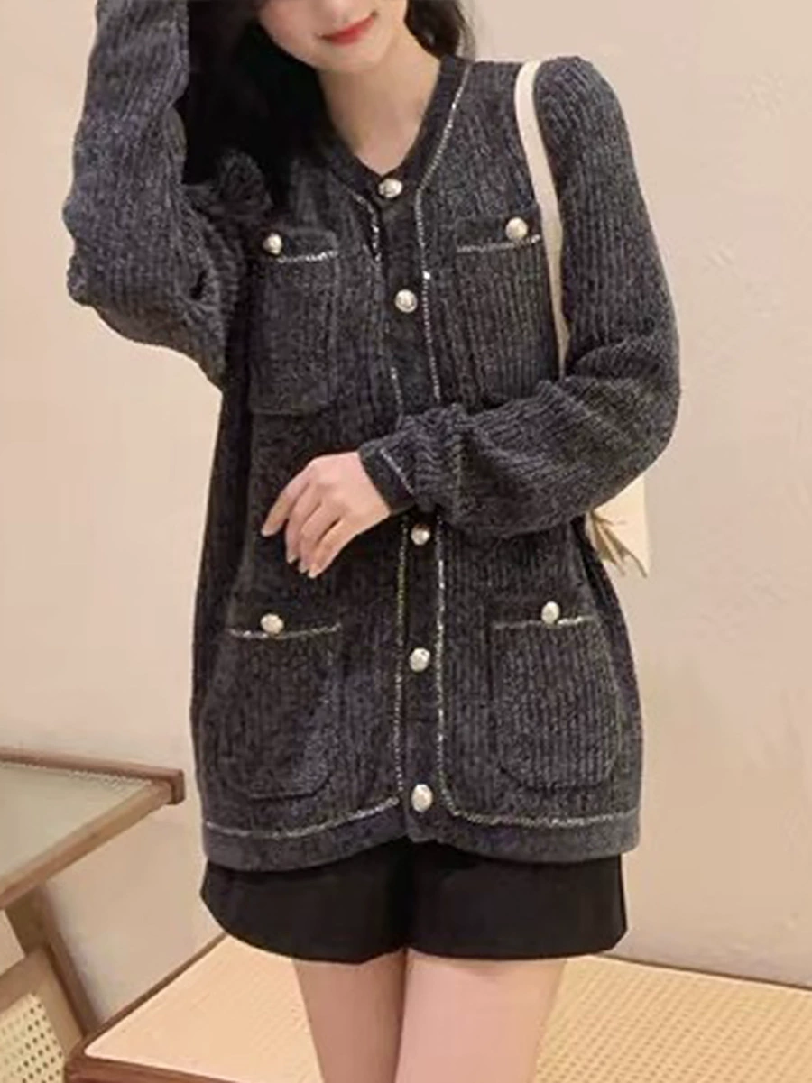 Цепочка, свитер, кардиган, куртка, стиль CHANEL