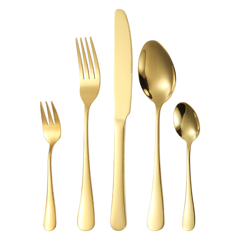 Cutlery juego de cutlery de acero inoxidable de 40 piezas juego de vajilla 1010 bistec de comida occidental de hotel dorado cuchillo y tenedor