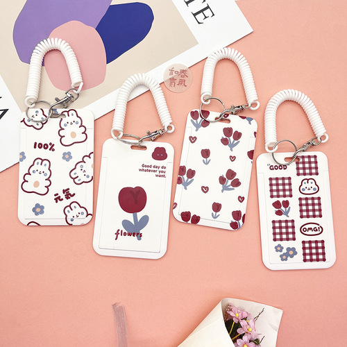 Foreign Trade Wholesale Vitality Card Set Little Rabbit Little Red Flower Student ID Pack Factory Brand Work ID Set Bus Proximity Card