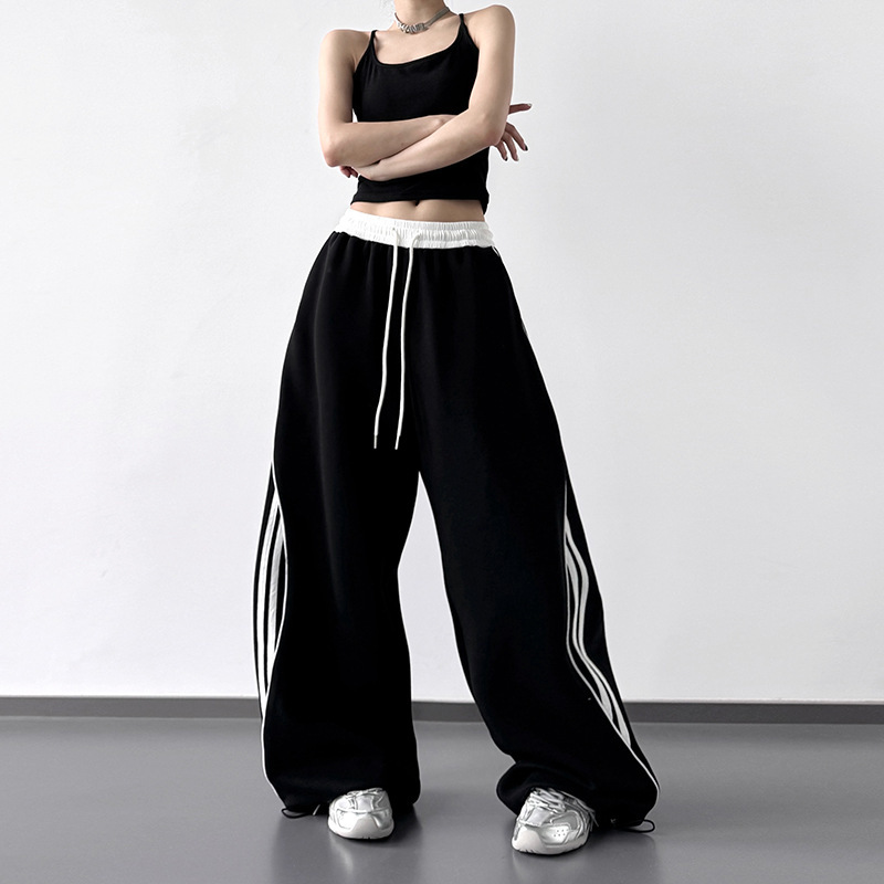 Spring and Summer Popular Casual Pants for Women 2025 American Retro Straight-Leg Trendy Street Dance Sports Versatile Wide-Leg Scimitar Pants Spring and Summer Popular Casual Pants for Women 2025 American Retro Straight-Leg Trendy Street Dance Sports Versatile Wide-Leg Scimitar Pants