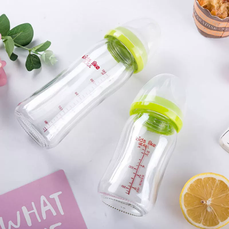 Детская бутылочка с широким горлышком, стеклянная, для новорожденных, антиколиковая и антигазовая, с ручкой и трубочкой, цельная, дропшиппинг