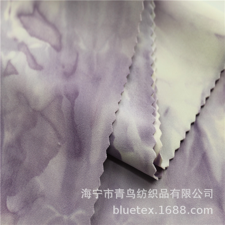 扎染双面磨毛拉架弹力针织布 内衣背心头巾运动服面料