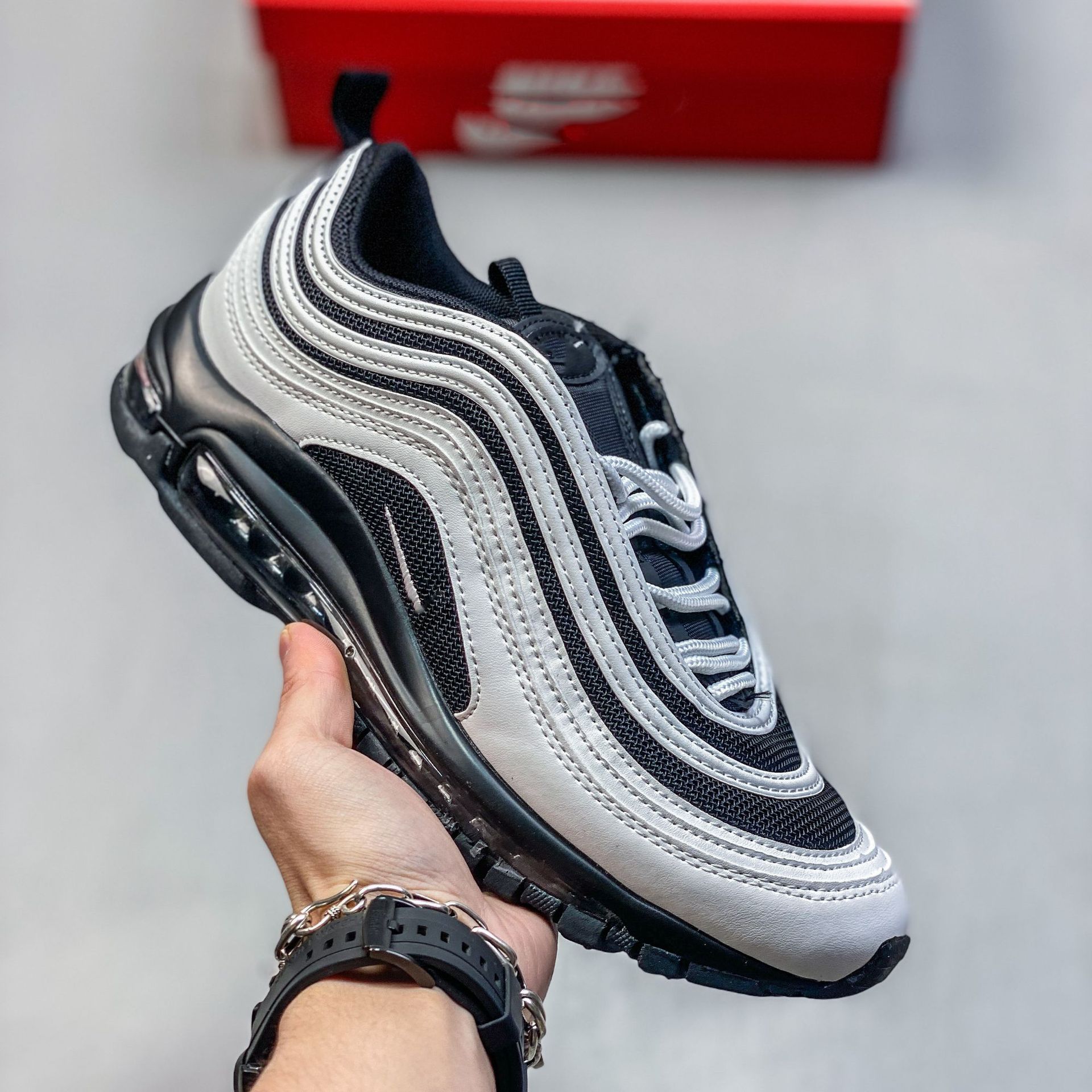 Pure original Max 97 retro bala reflectante cojín de aire zapatos para correr amortiguación transpirable todo fósforo ocio deportes zapatos de moda hombres y mujeres