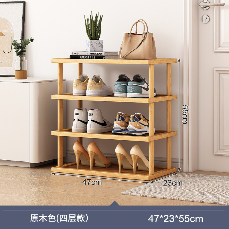 Estante de madera maciza Estante de almacenamiento multicapa Estante para bocadillos domésticos Estante simple Estante trasero de puerta de piso Estante en capas