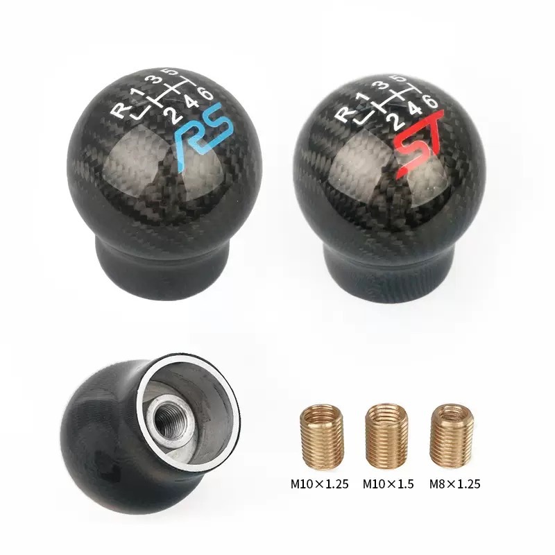 Car modification accessories RS carbon fiber gear shift knob ST6-speed shift knob suitable for Focus Fiesta
