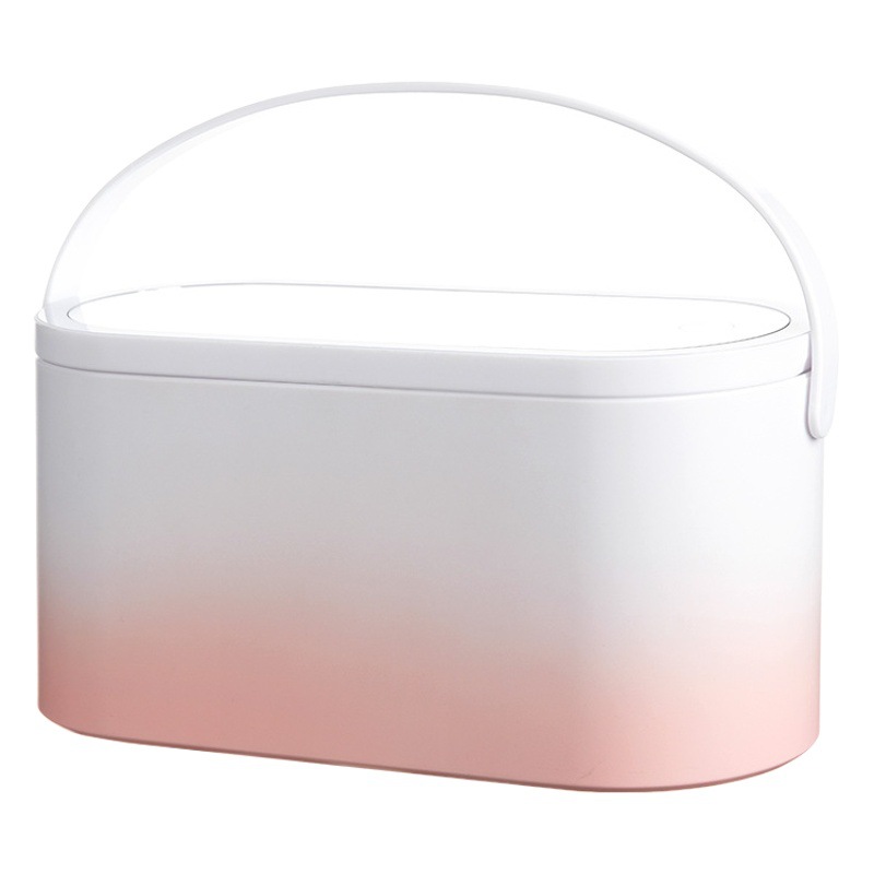 Venta directa de fábrica espejo de maquillaje LED con luz con espejo de tocador de almacenamiento caja de almacenamiento de viaje al aire libre espejo venta caliente transfronteriza