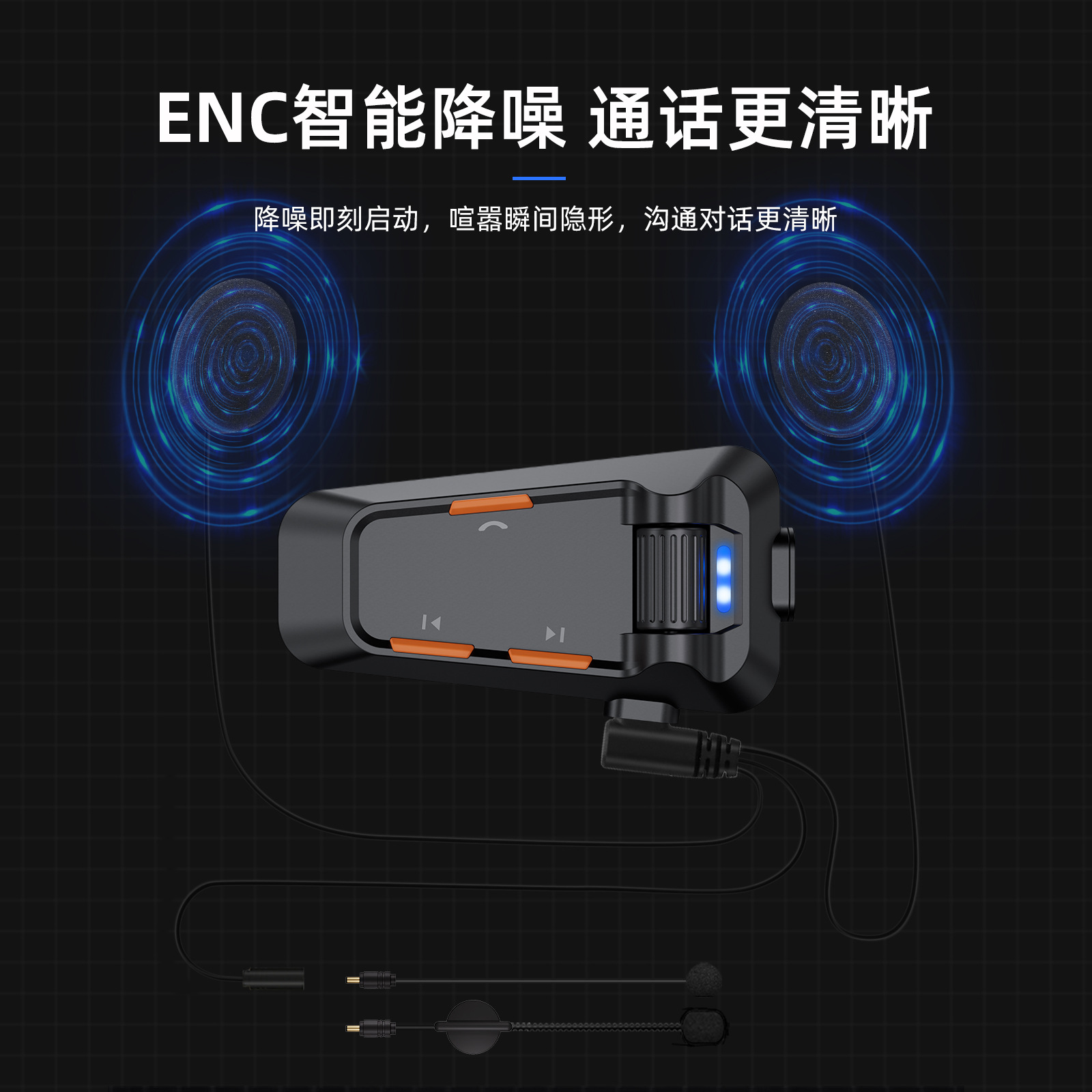 Motorcycle helmet wireless bluetooth headset driving camera recorder APP real-time video double intercom headset