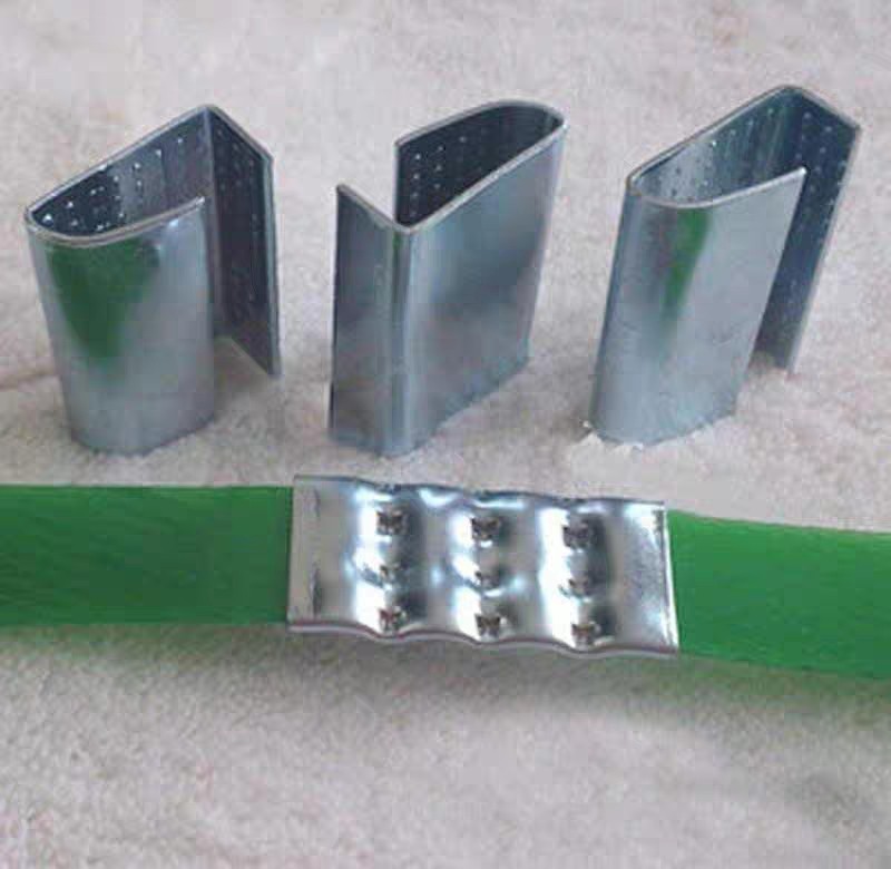 打包扣铁皮扣加厚P塑钢打包带回形扣镀锌卡扣塑钢带1608塑钢扣