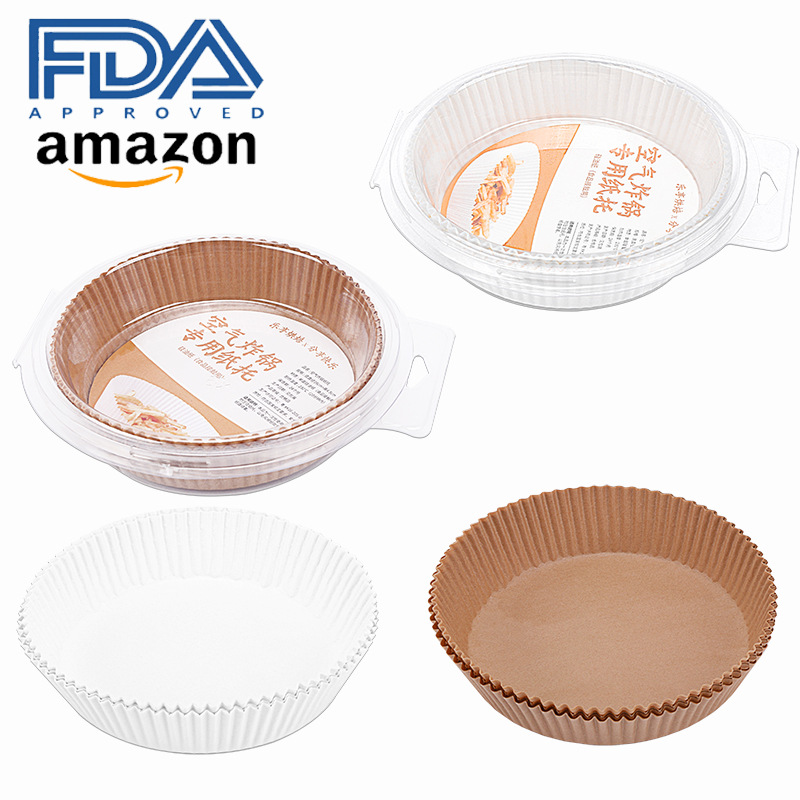 空气炸锅专用纸家用烘焙用纸托硅油纸盘纸托圆形吸油纸垫食物垫纸