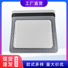 北歐熱銷大號硅膠瀝水墊餐墊廚房台面碗盤濾水硅膠隔熱瀝水墊子