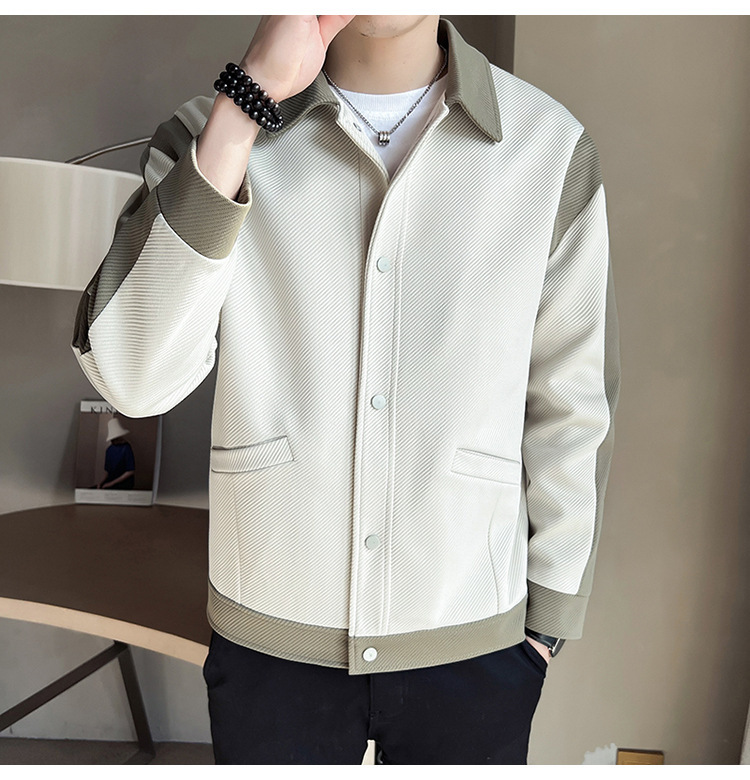 Color Block Blazer For Men Stylish Casual Autumn Jacket_voghion.com