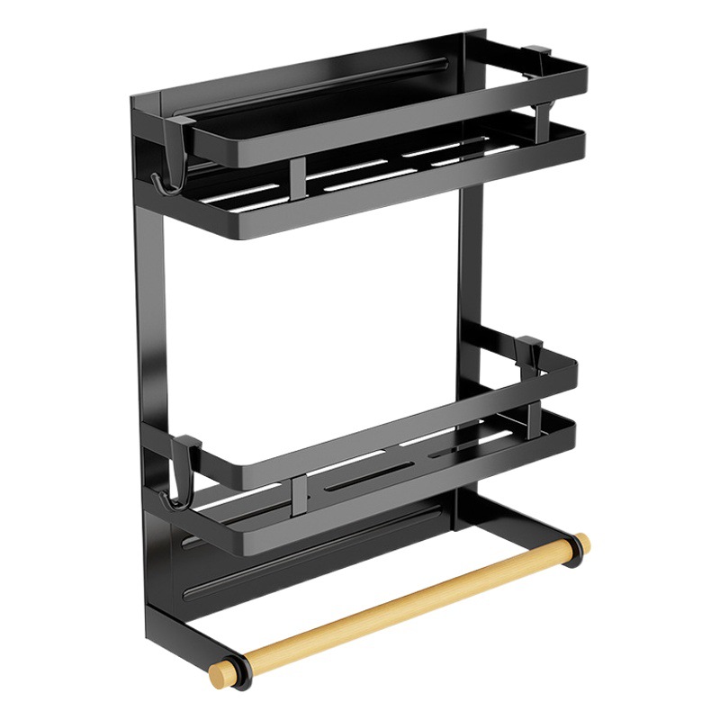 Estante de cocina multifuncional sin ponche estante de condimento estante de acero inoxidable refrigerador puerta lateral estante de almacenamiento magnético