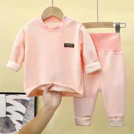 保暖衣套装双面绒纯棉加厚儿童秋衣秋裤批发婴幼儿衣服代发