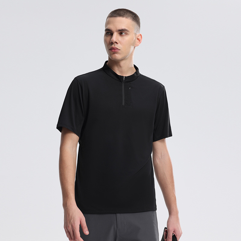 Camiseta Deportiva de Secado Rápido, Transpirable y Refrescante para Correr al Aire Libre, con Media Cremallera, Nueva Colección Verano 2025, Comercio Exterior Transfronterizo