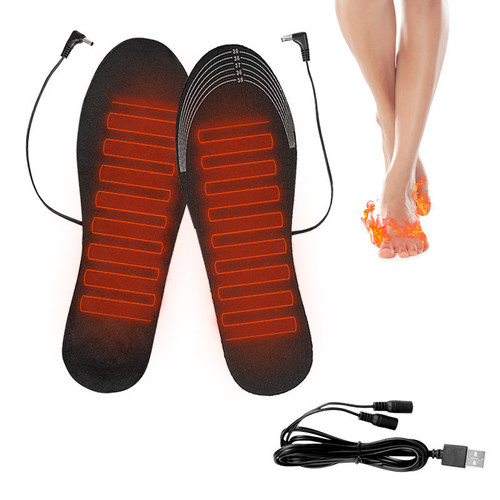 USB rechargeable heating insole foot warmer heated washable insole winter warm cuttable insole