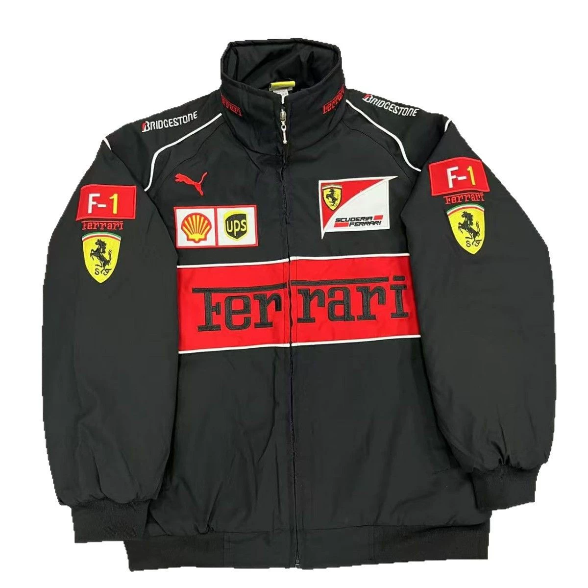 Тонкая куртка-джерси с вышивкой, Ferrari, американский стиль, дорожная версия, на заказ