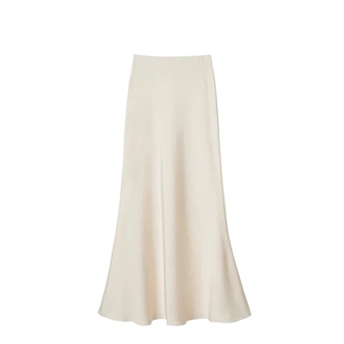 French Acetate Satin Fishtail Skirt for Women | Summer New Arrival High-Waisted A-Line Maxi Dress with Flowing, Slimming Design and Elegant Draping