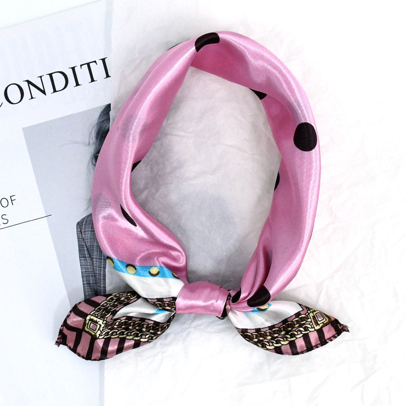 50 toallas cuadradas francesas retro punto de onda de color contraste de moda para proteger el cuello con patrón de cuello de seda de alta calidad bufandas