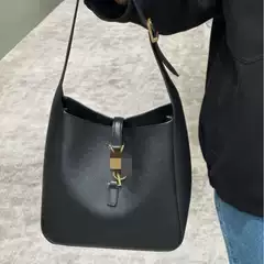 2025 New Vintage Genuine Leather Bucket Bag for Women Shoulder Handbag Commuter Tote Large Capacity