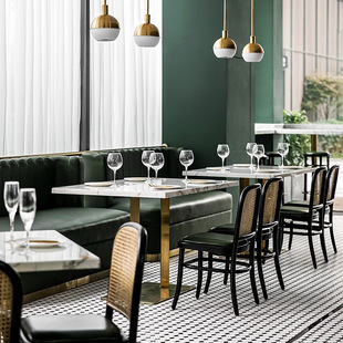 Southeast Asian Style Rattan Tea Restaurant Cafe Chain Western Restaurant Dining Restaurant Dining Chair Canteen Restaurant Table and Chair Combination