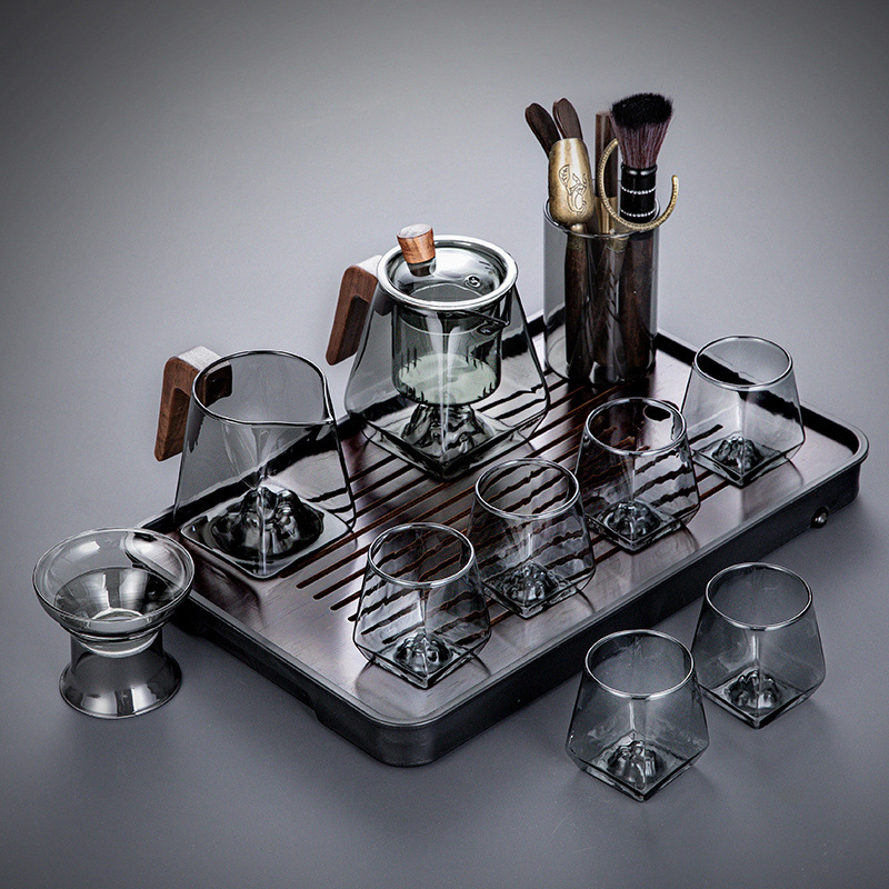 담배재 11개 샤오모 6잔 + 다도 + 직사각형 차 트레이