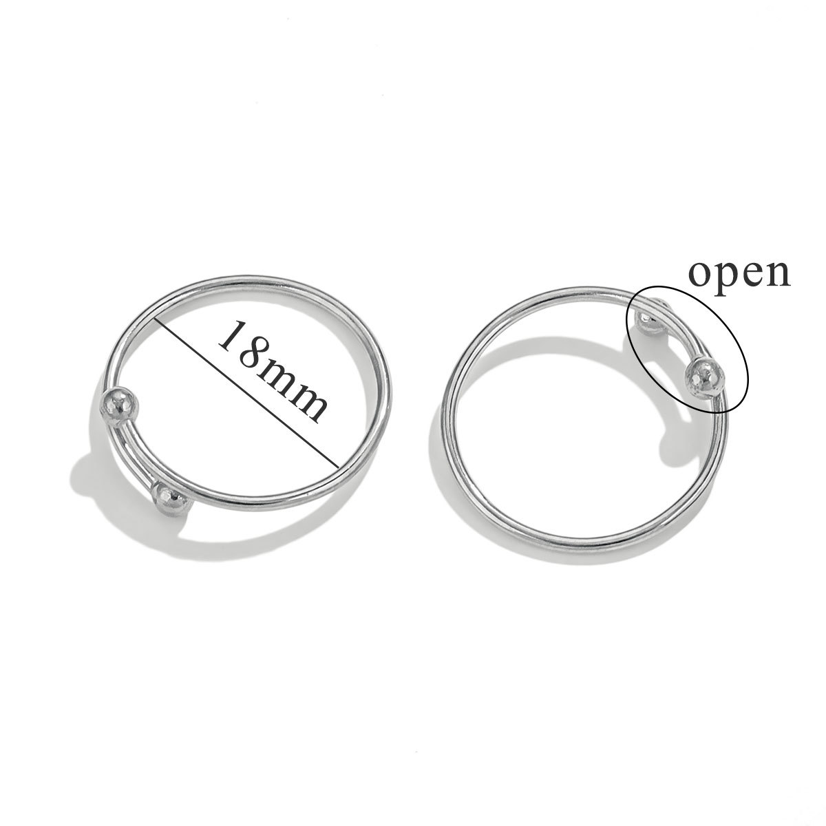 Acero inoxidable chapado 18k oro doble cuentas de oro anillo de abertura cruzada inswind simple anillo de moda DIY simple