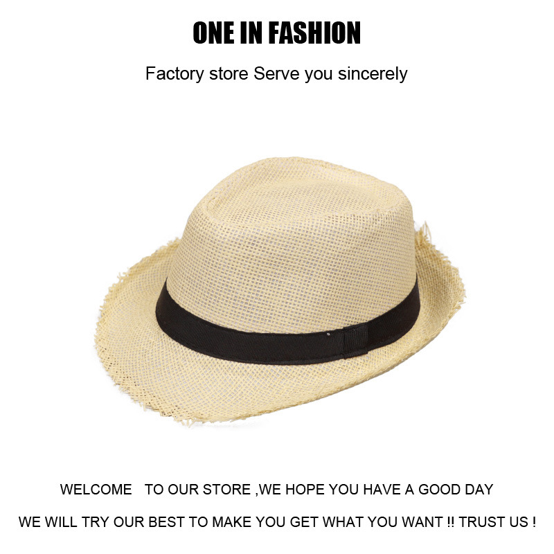 Beach Hat Parent Child Style Paper Straw Printed Hat Sunshade Summer And Autumn Sun Hat Outdoor Beach Straw Hat British Hat_voghion.com