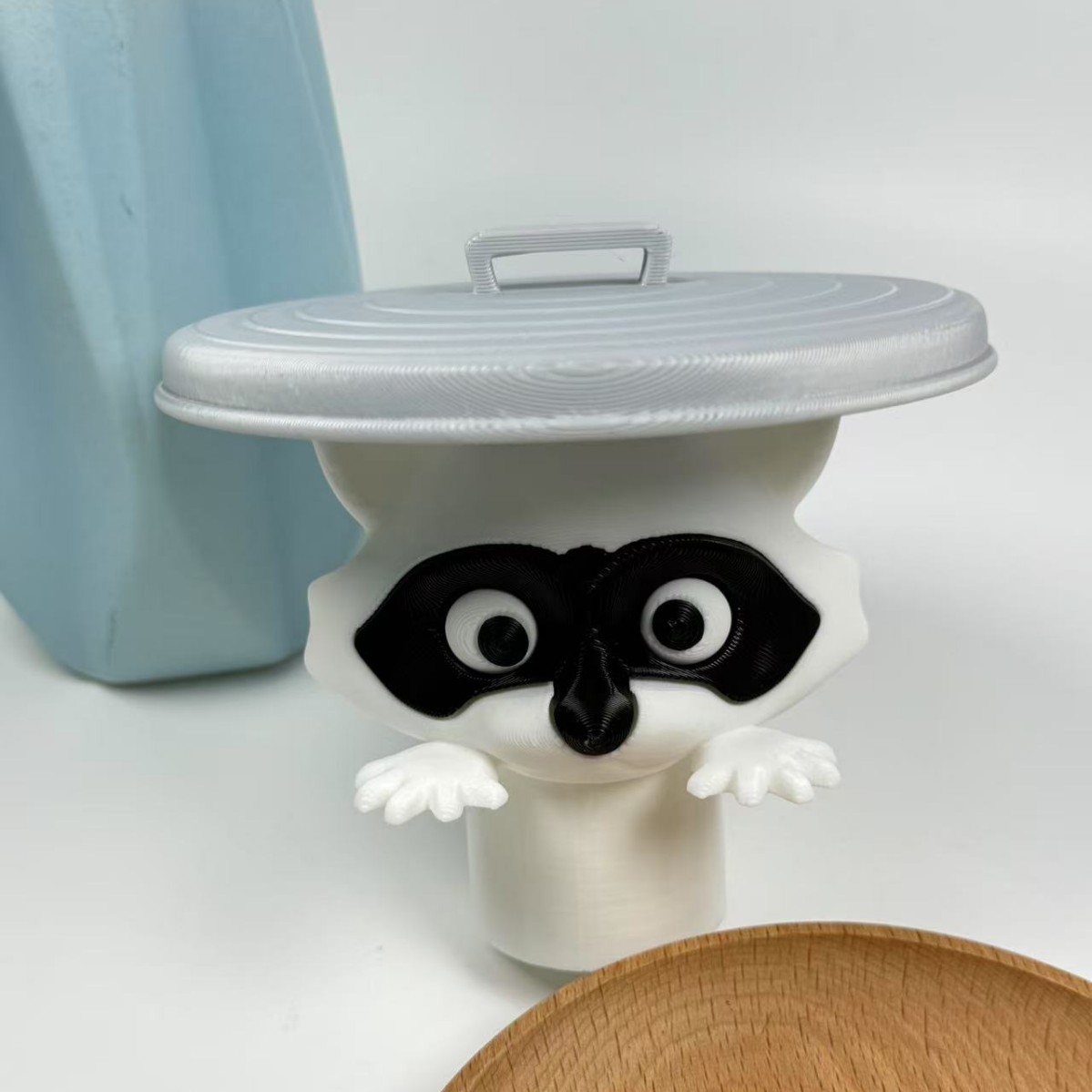 Portalápices de mapache creativo, caja de tejidos con diseño de ladrón