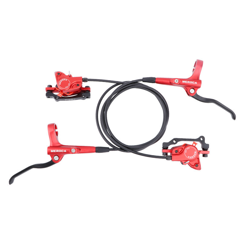 Freno de aceite MEROCA Freno de bicicleta de montaña Cilindro integrado de doble pistón Juego de freno de disco hidráulico MT500