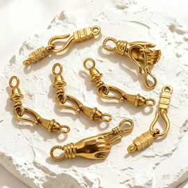 不锈钢S型互搭扣diy手链项链连接尾扣配件编绳收尾扣头饰品配件