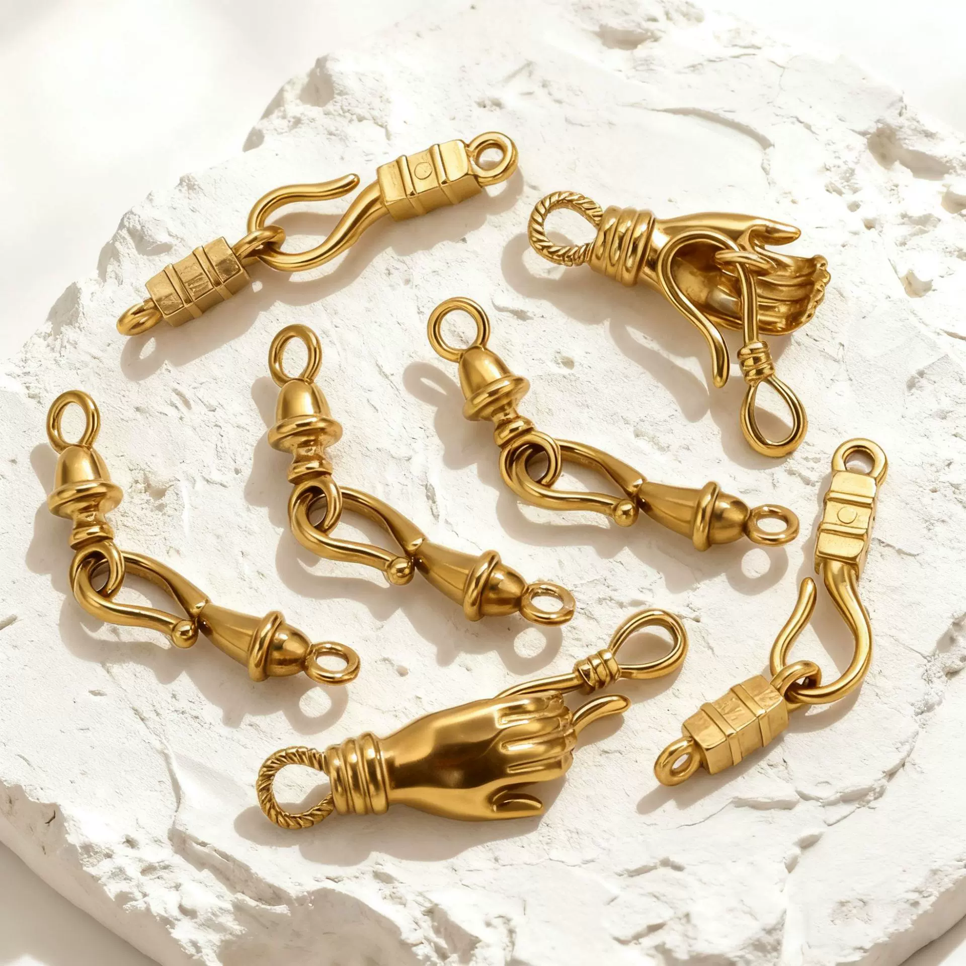 不锈钢S型互搭扣diy手链项链连接尾扣配件编绳收尾扣头饰品配件