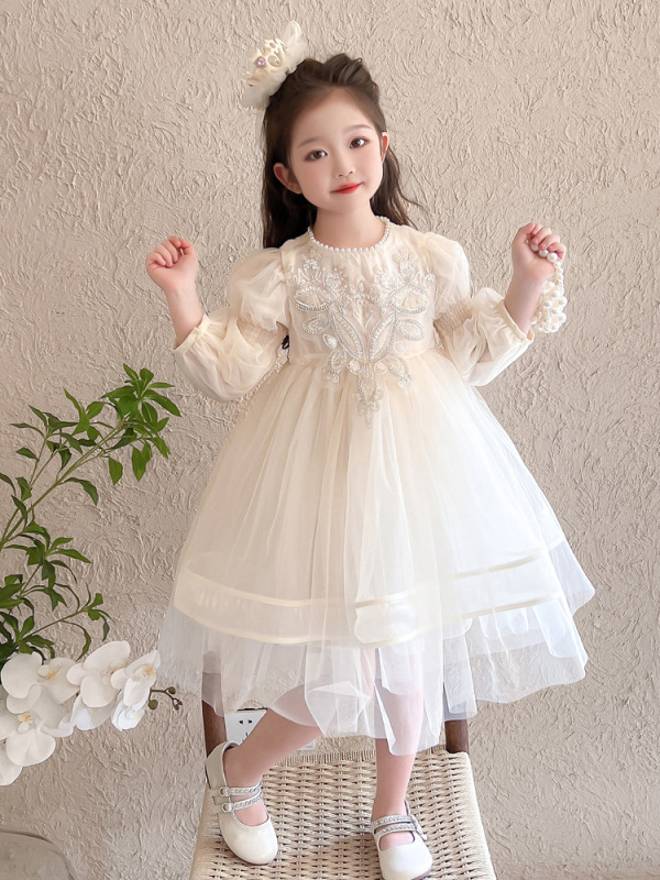 女童演出服2025年秋款韩版新款亮片公主连衣裙一件代发童装礼服裙|undefined