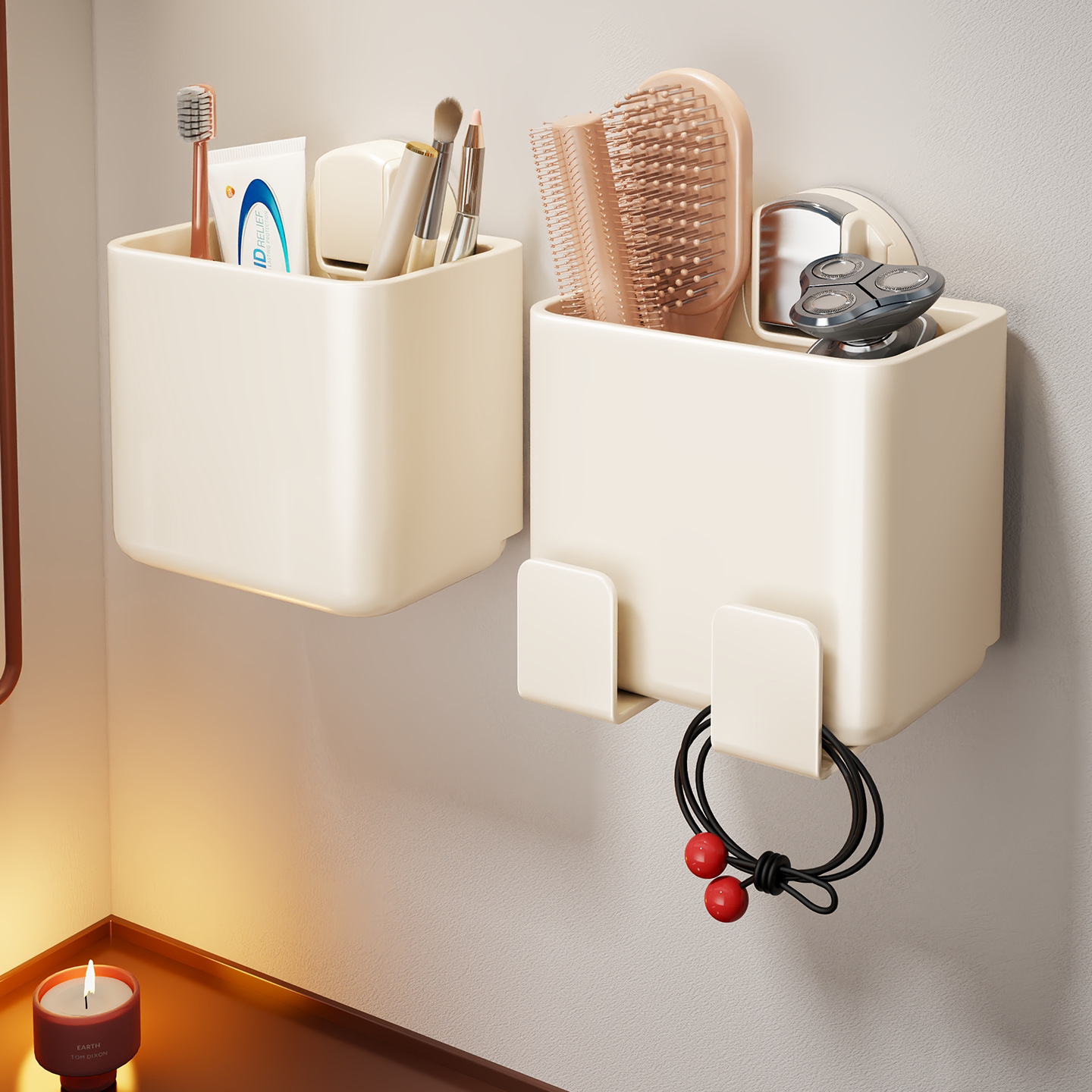 Organizador de Cepillos de Dientes de Pared Sin Perforación para Baño