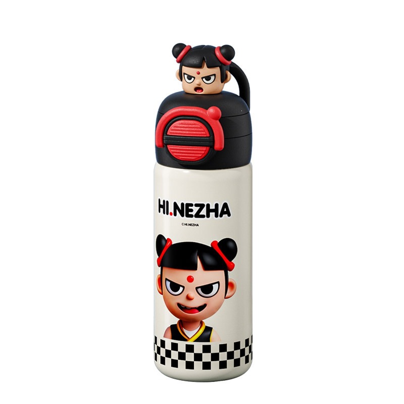 2025 nuevo auténtico Nezha taza de aislamiento de bebidas de acero inoxidable para niños taza de agua de recipiente de agua portátil para estudiantes