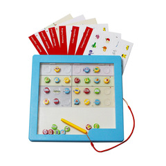 2024 Intelligent Design Magnetic Drawing Board with Animal, Fruit, and Object Matching, Free-form Writing Pad, Comes with Pen and Rope