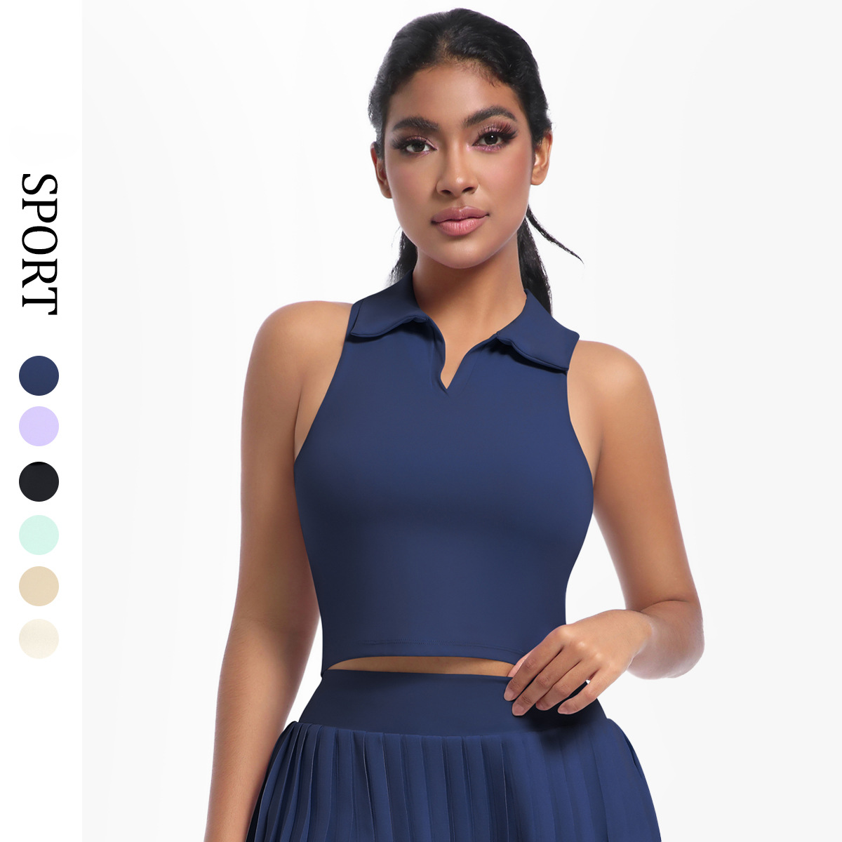 Naked Tight Sports Vest POLO Lel Sweatshirt Yoga Clothes Top Women's Outdoor Running Tennis Fitness Clothes