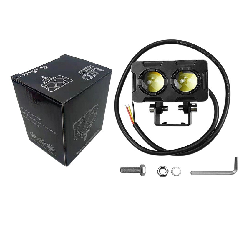 Focos para Motocicletas al por Mayor, Faros LED para Vehículos Eléctricos, Focos LED Externos de Doble Color con Luz Alta y Baja Integrada