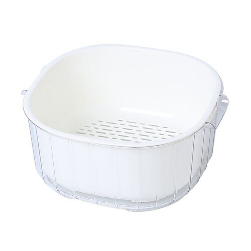 Square thickened double-layer vegetable sink drain basket kitchen household plastic fruit storage tray living room vegetable preparation vegetable basket