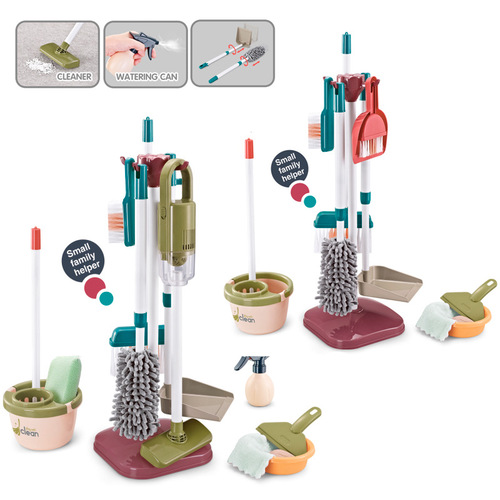 Cross-border children's play house simulation vacuum cleaner mini cleaning tool six-piece set broom mop bucket toy set
