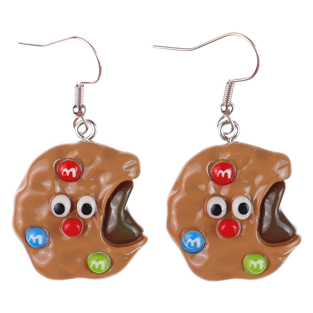 1 Pair Cartoon Style Cute Donuts Plastic Drop Earrings display picture 5