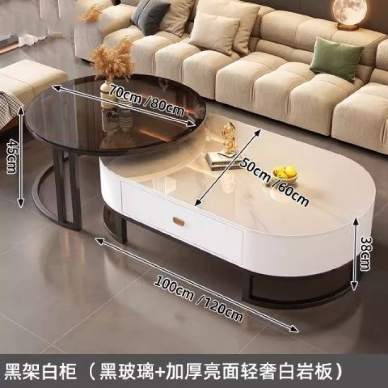 +업그레이드 [블랙 프레임 화이트 캐비닛] 스노우 마운틴 화이트 슬레이트 + 블랙 유리++