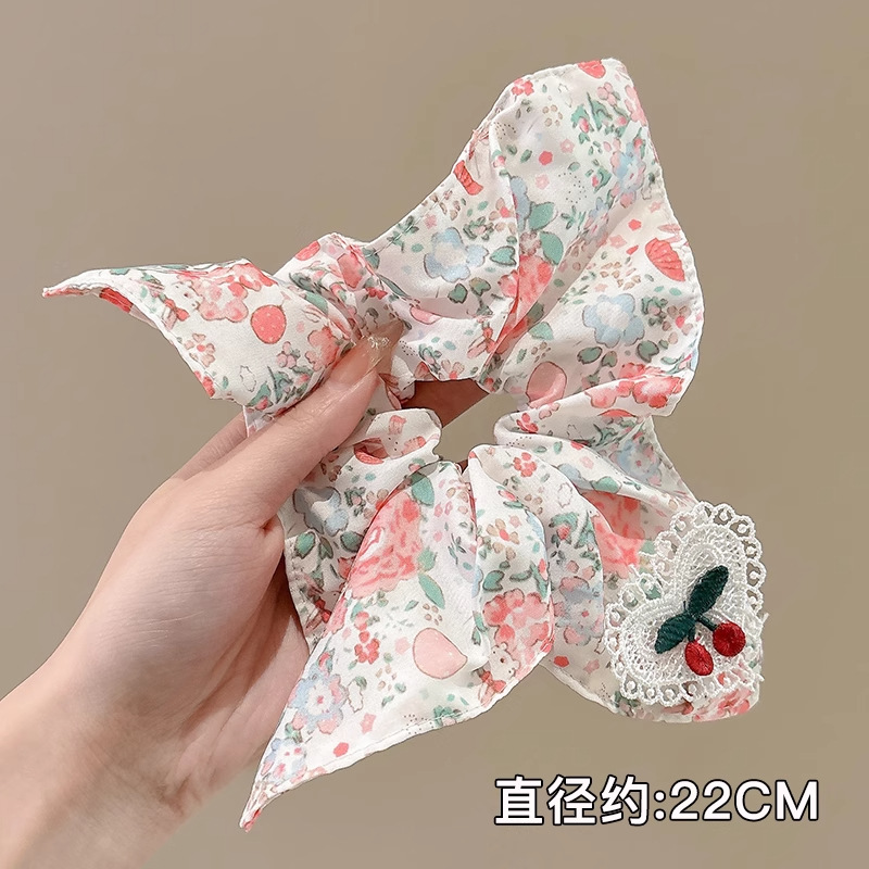 Temperamento bufanda cuadrada intestino lazo para el cabello femenino 2025 nuevo estilo súper grande cola de caballo cabeza cuerda viento perezoso banda de goma cuerda para el cabello tocado