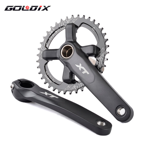 GOLDIX mountain bike hollow integrated chainring 11-speed positive and negative tooth single disc left and right XT four-claw crank 170175MM