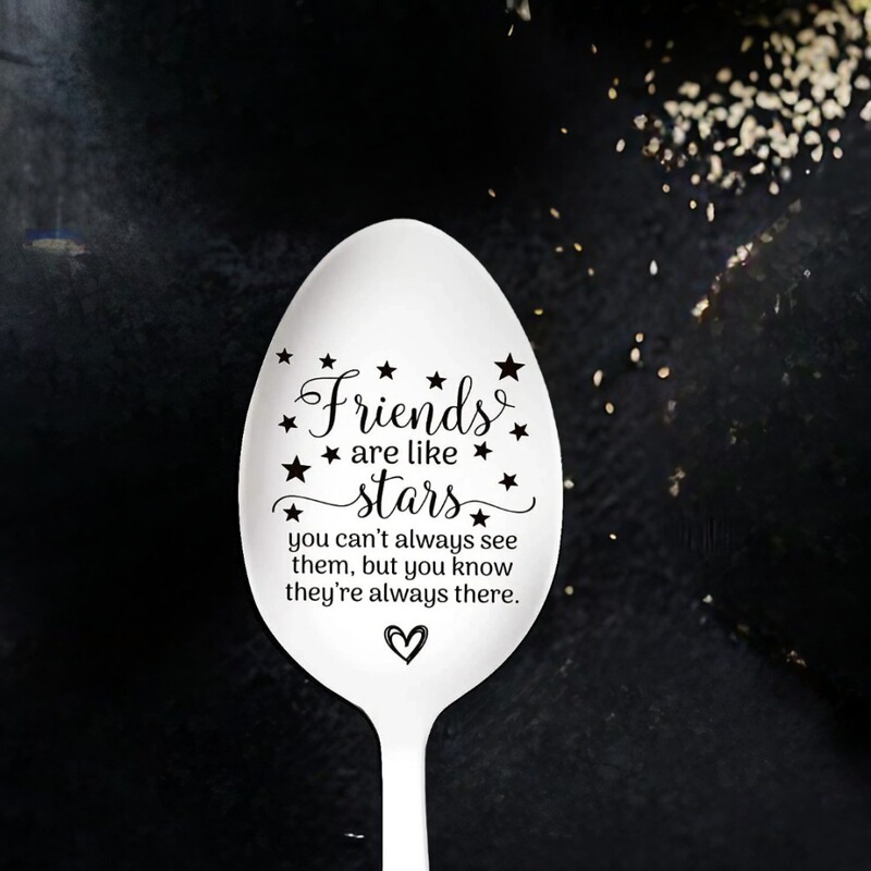 Friends Are Like Stars Stainless Steel Spoon the Best Teaspoon Coffee Spoon Gift