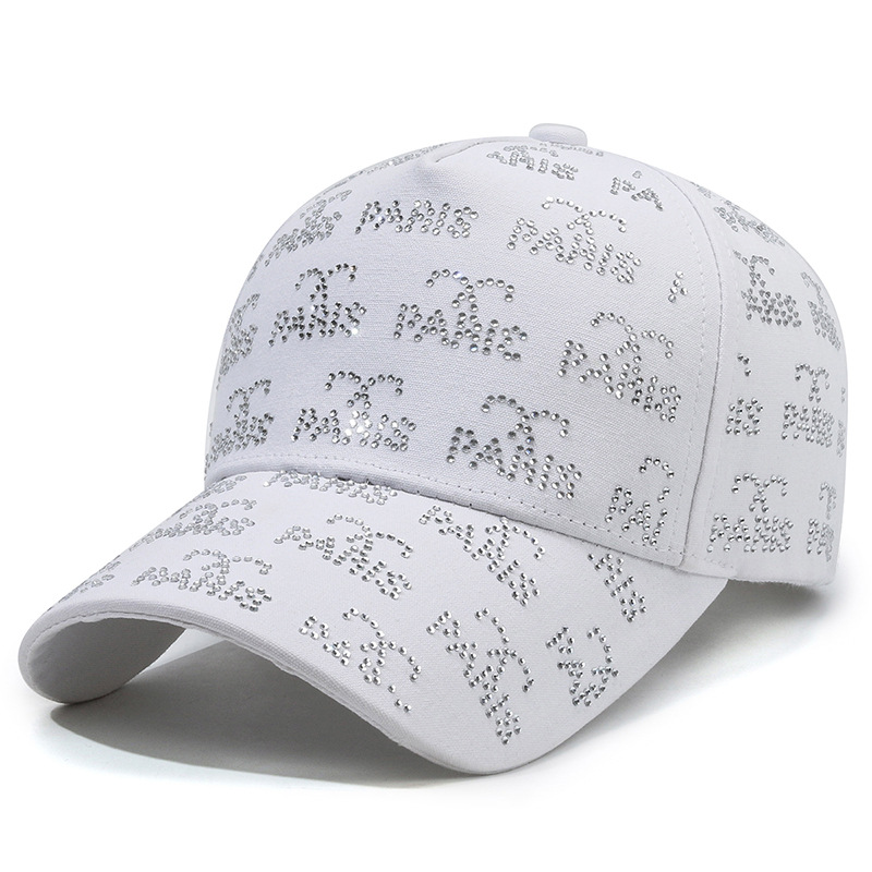 Cappellino da baseball donna moda con lettere e strass_voghion.com