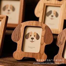 跨境木质宠物相框卡通小熊立体装饰相框摆台猫咪狗狗成长纪念相框