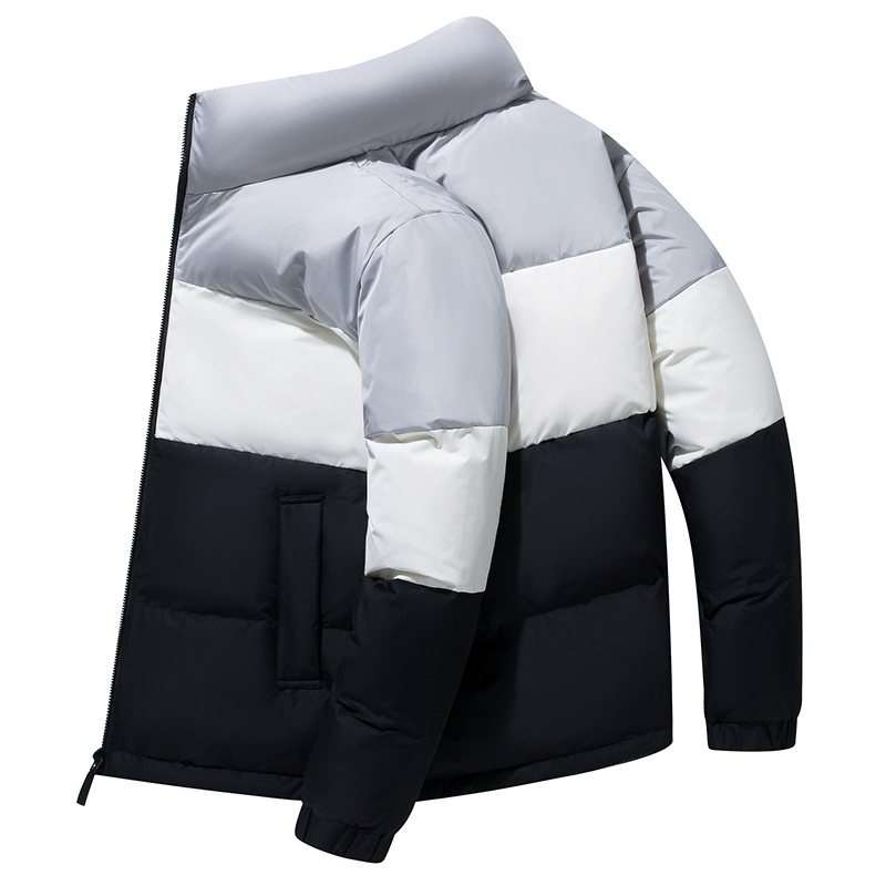 Abajo chaqueta de los hombres pato blanco moda par invierno corto color a juego con capucha a prueba viento caliente gruesa capa pan