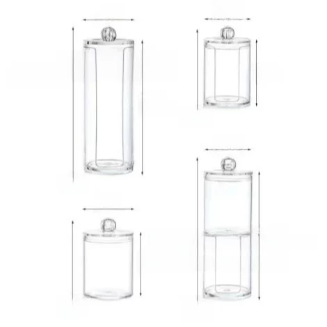 [Factory store] Acrylic cotton swab storage box stackable portable transparent household cosmetic container Square