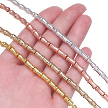 黑胆石竹节珠 圆柱管柱 散珠手工 diy手链服饰半成品辅料批发