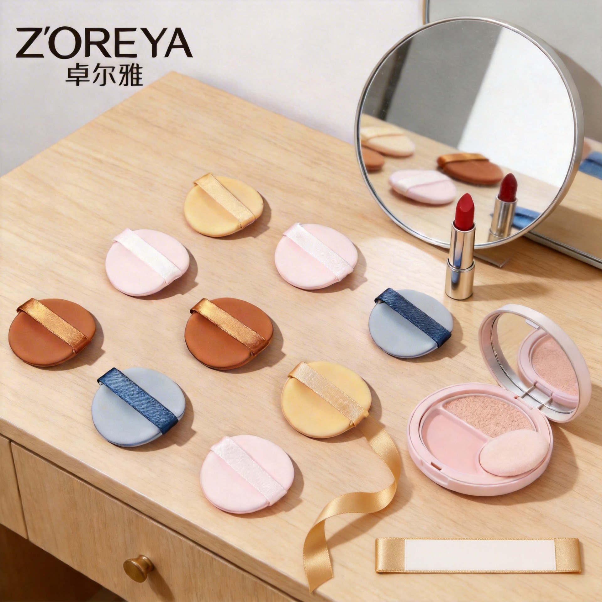 Esponja de maquillaje de doble cara, envasada en un estuche, de doble uso para aplicación en seco y húmedo, no absorbe polvo, 6 piezas, esponja tipo cojín, venta al por mayor, para maquilladores.